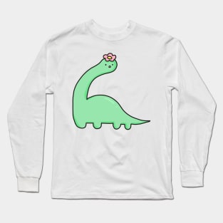 cute brachiosaurus dinosaur design Long Sleeve T-Shirt